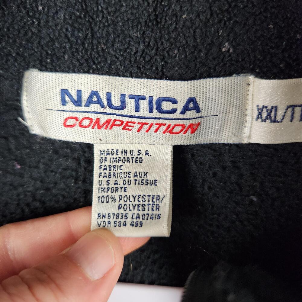 Vintage Nautica Competition Pullover Mens 2XL Black NAUTECH Fleece Half Zip USA - Picture 3 of 14